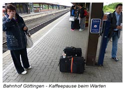 Bahnsteig Göttingen - auf den Weg nach Frankfurt und dann nach Dublin
