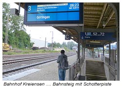 Bahnhof Kreiensen - Bahnsteige mit Schotter aufgefüllt
