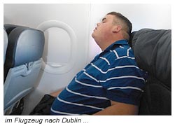Im Flugzeug von Frankfurt nach Dublin