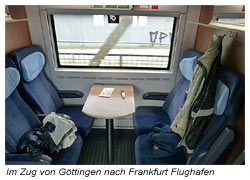 Im Zug von Göttingen nach Frankfurt - Flughafen