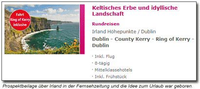 Prospektbeilage Urlaub Irland