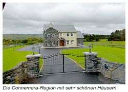 Connemara-Region mit sehr schönen Häusern