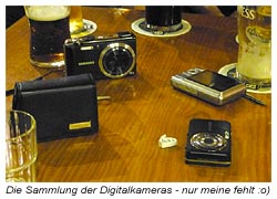 Eine Sammlung von Digitalkameras