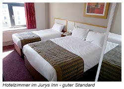 Hotel Jurys Inn - Hotelzimmer guter Standard