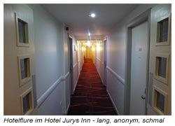 Hotel Jurys Inn - Zimmerflure - lang, anonym und schmal