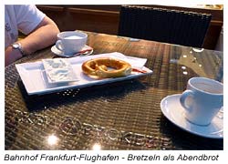 Bahnhof Frankfurt-Flughafen - Bretzeln als Abendbrot