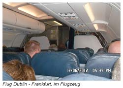 Flug Dublin - Frankfurt - Im Flugzeug
