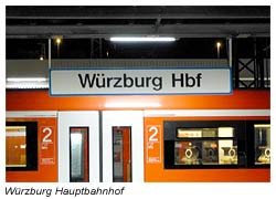 Würzburg Hauptbahnhof - auf dem Bahnsteig